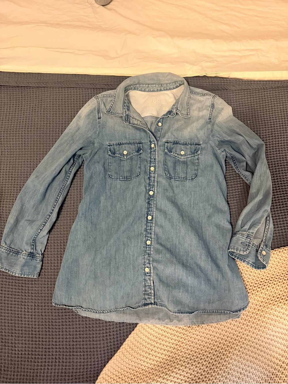 GAP Light Blue Denim Button-Down Shirt